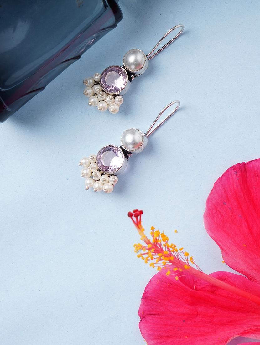 drop earrings stone studded beaded - 22014452 -  Zoom Image - 0