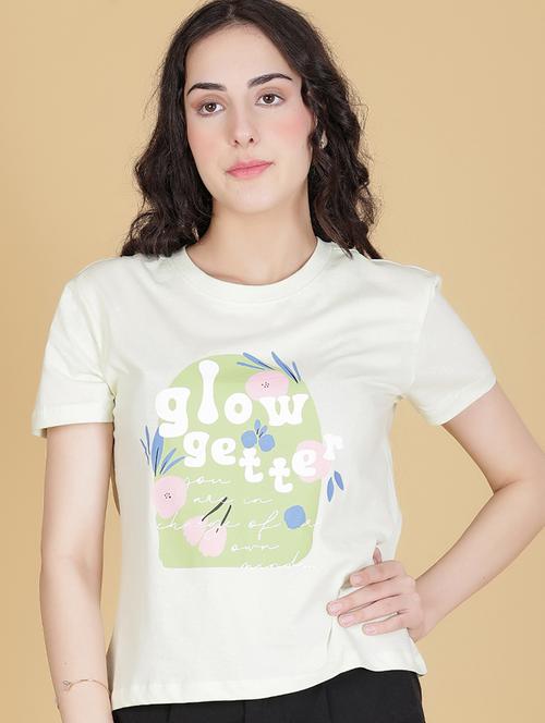 light green cotton regular tshirt - 22014613 - Standard Image - 0