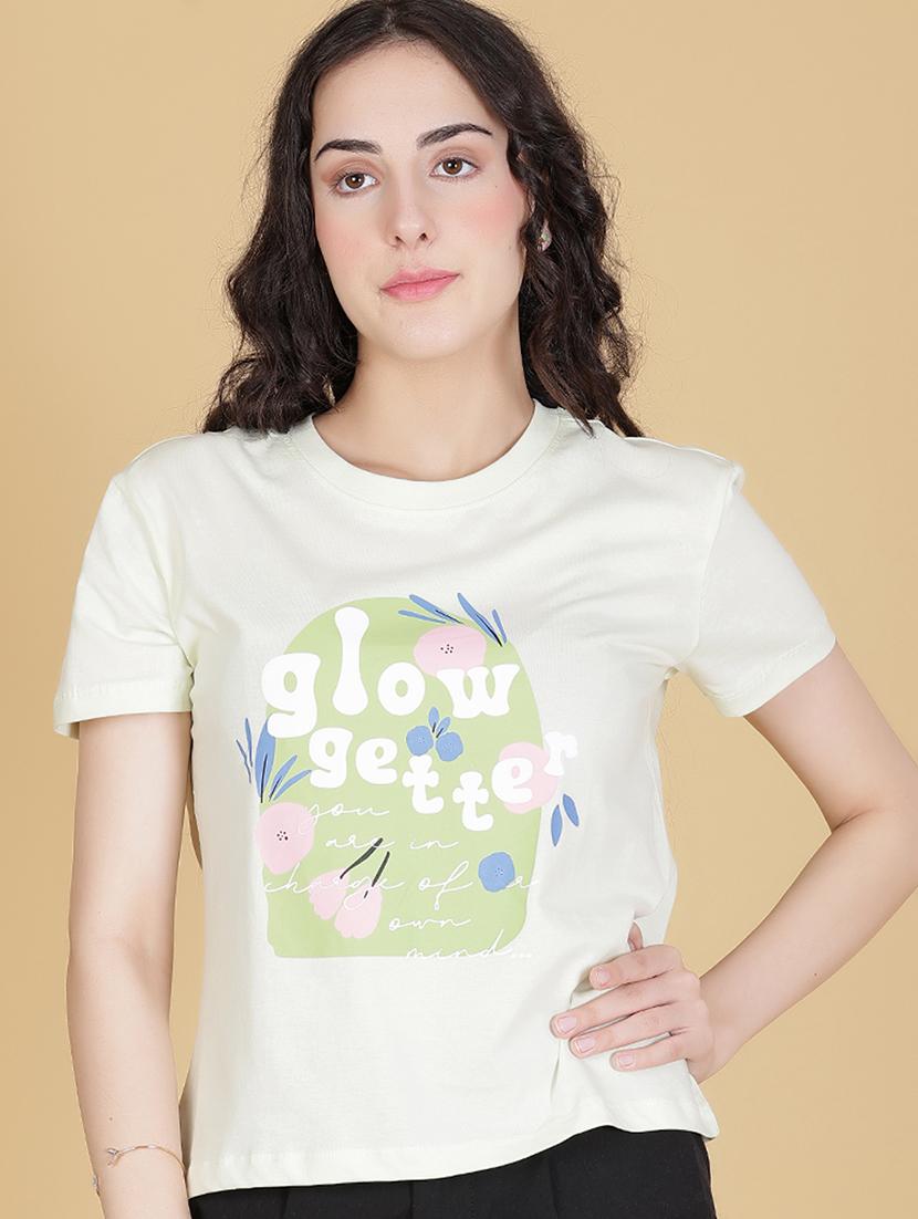 light green cotton regular tshirt - 22014613 - Zoom Image - 0