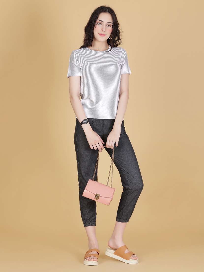 grey melange cotton regular tshirt - 22014614 -  Standard Image - 5