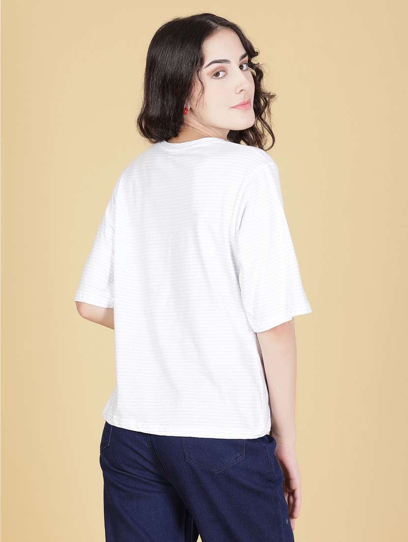 white cotton oversized tshirt - 22014616 -  Standard Image - 3