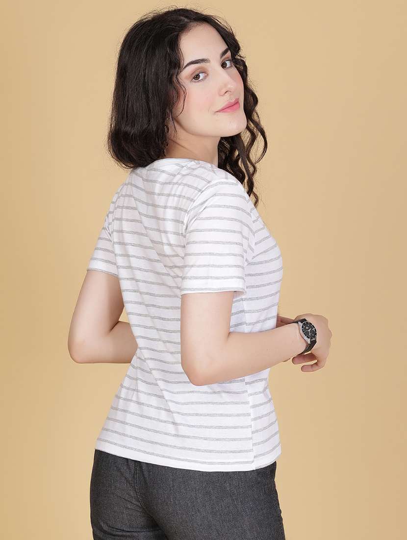 grey melange cotton regular tshirt - 22014618 -  Standard Image - 3