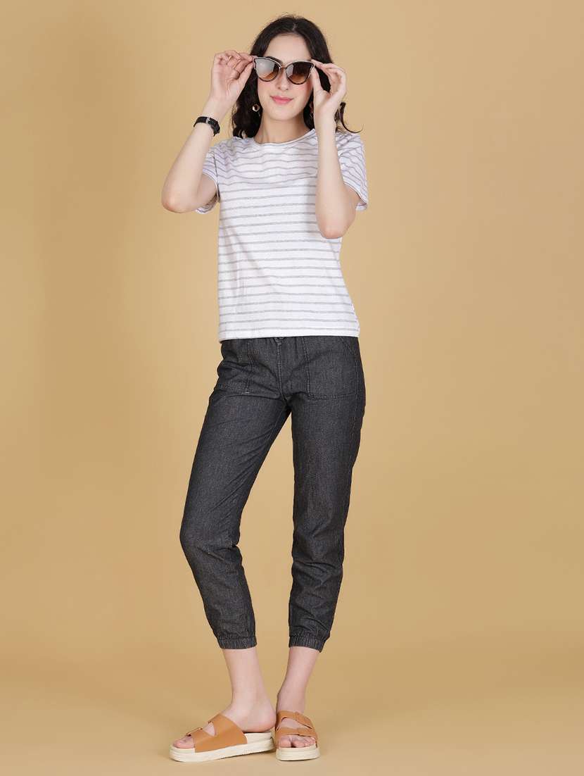 grey melange cotton regular tshirt - 22014618 -  Standard Image - 5