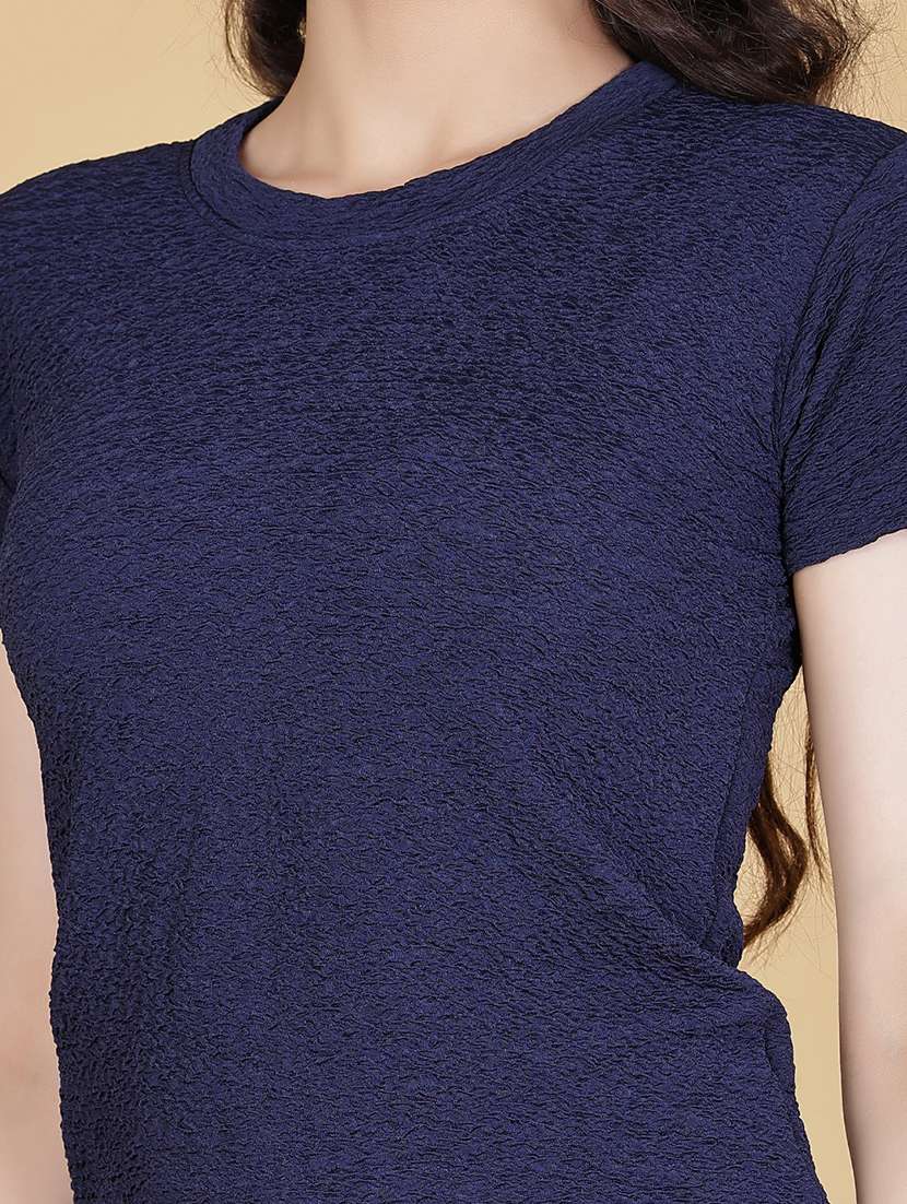 women solid short sleeve regular fit t-shirt - 22014620 - Standard Image - 5