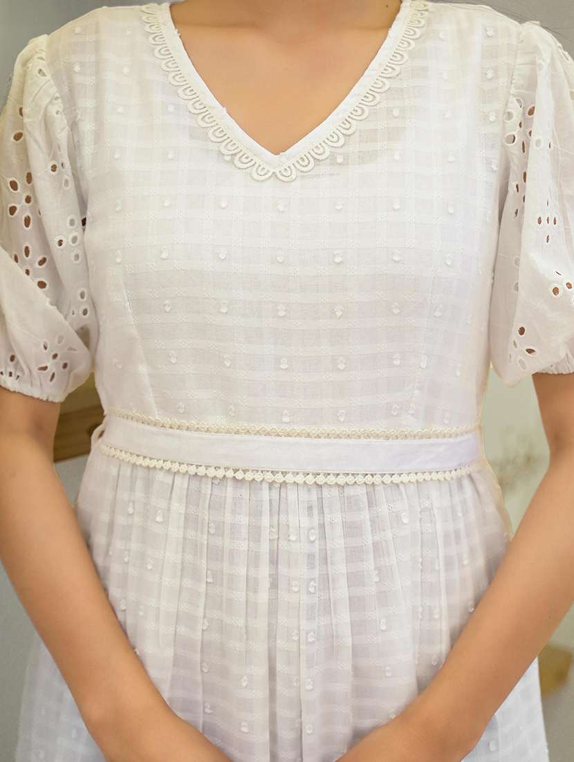 women self design v neck tiered ethnic dress - 22014640 - Standard Image - 5