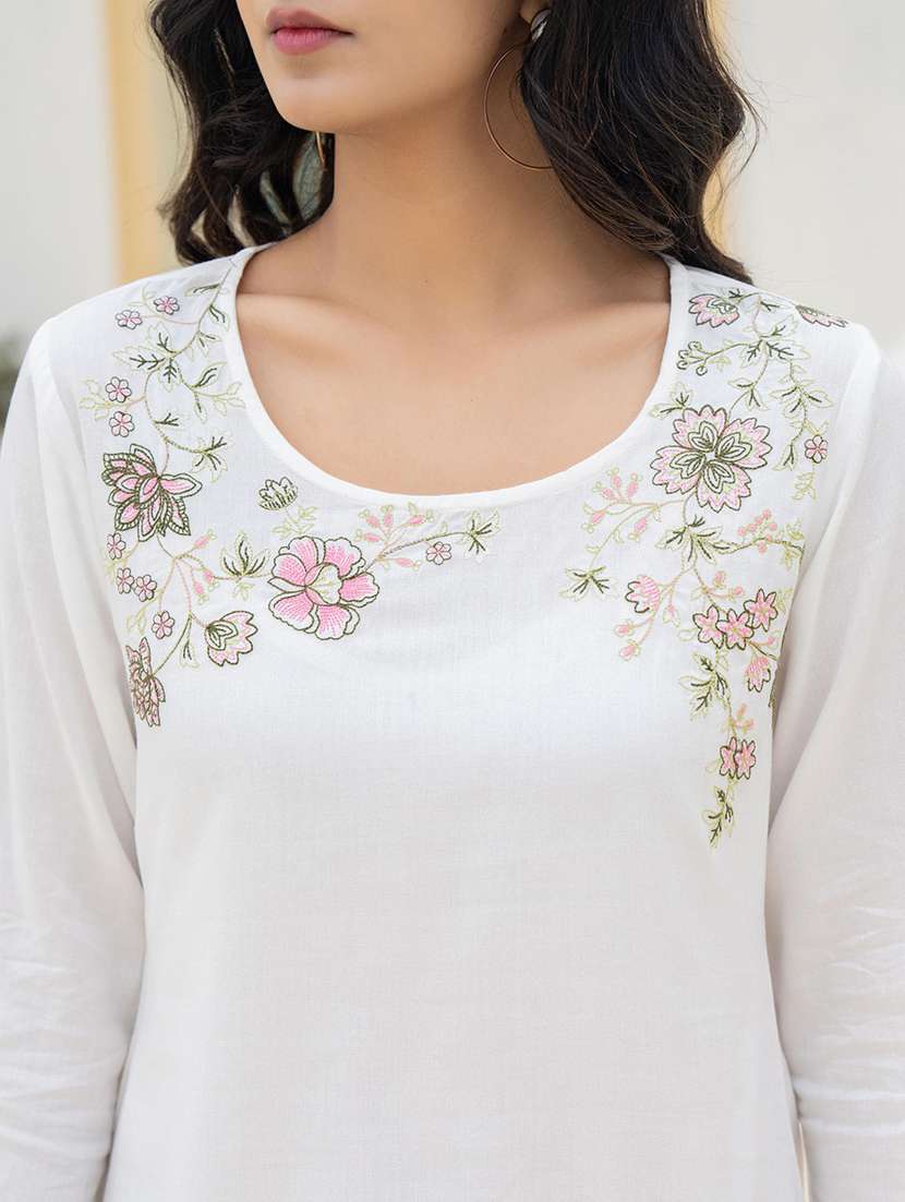 women three quarter sleeve straight kurti - 22014697 -  Standard Image - 5