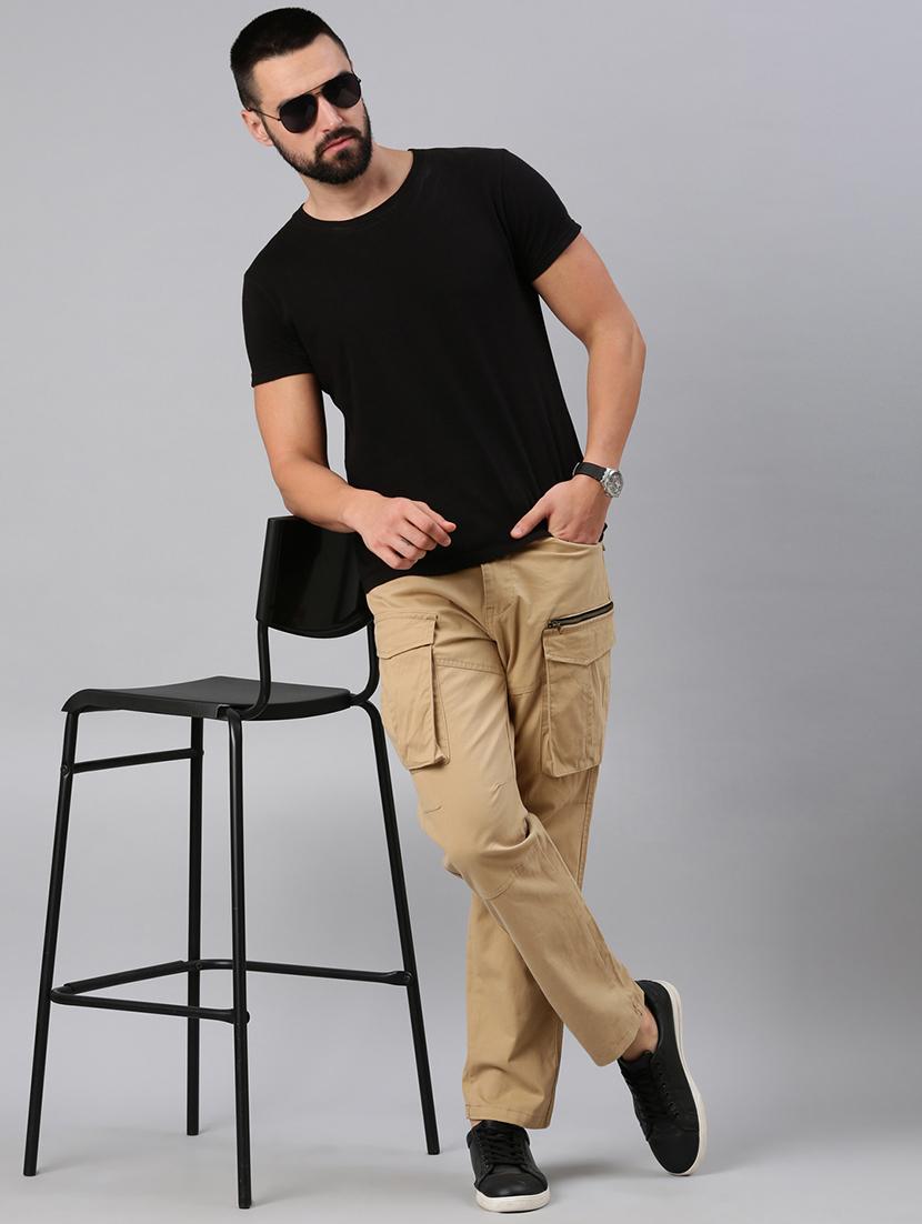 men solid mid rise cargo - 22014740 - Standard Image - 3