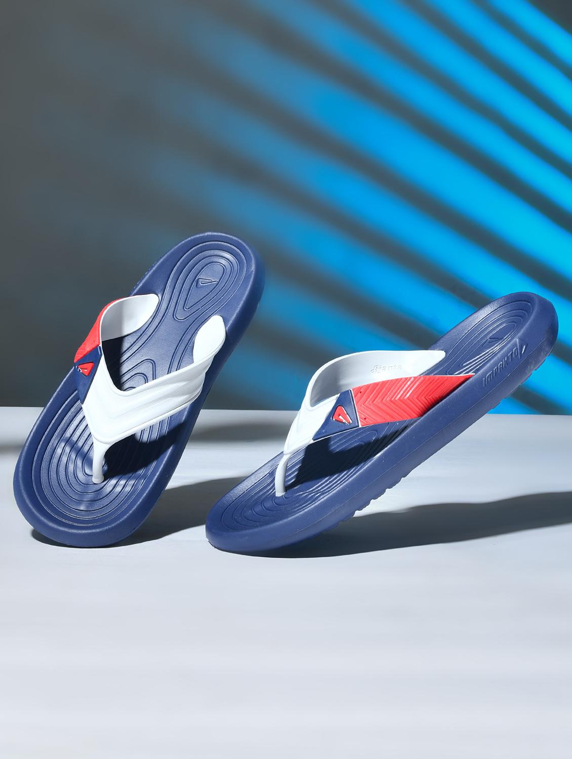 men blue toe separator flip flop