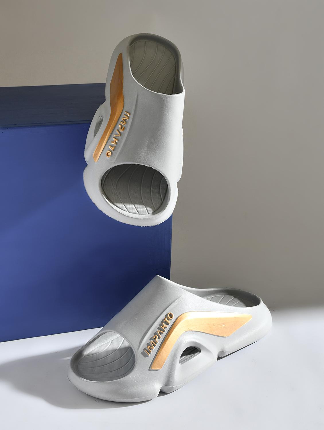men grey slip on slider