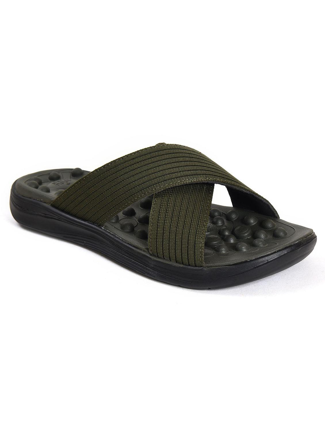 men olive slip on slider