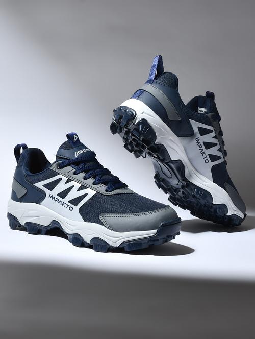 men navy blue lace up sport shoe - 22016324 -  Standard Image - 0