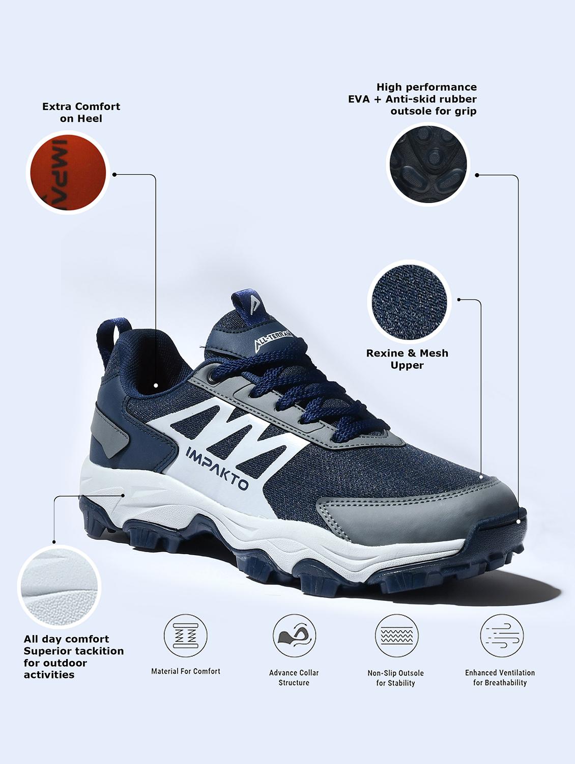 men navy blue lace up sport shoe - 22016324 - Standard Image - 5