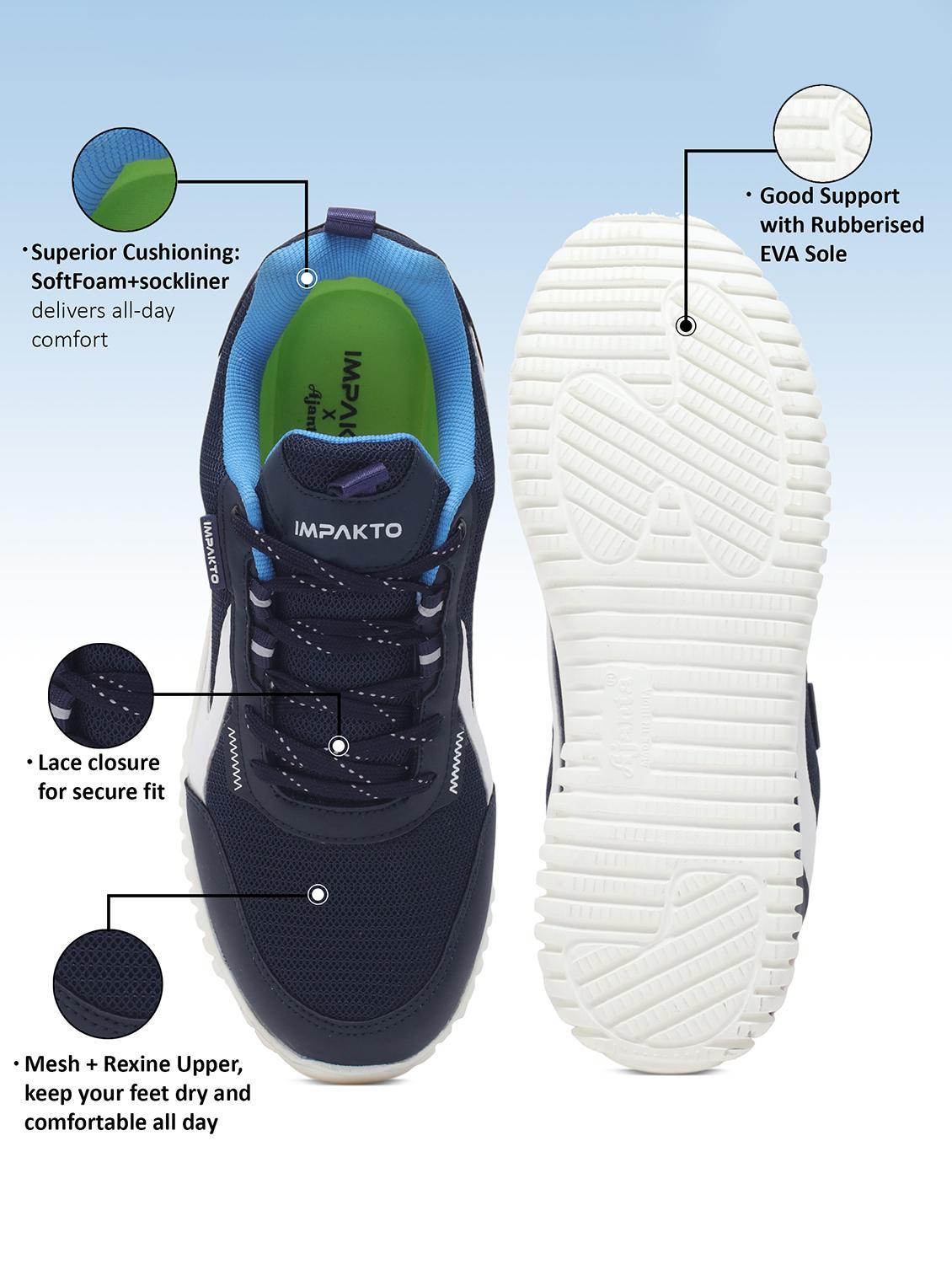 men navy blue lace up sport shoe - 22016327 - Standard Image - 3