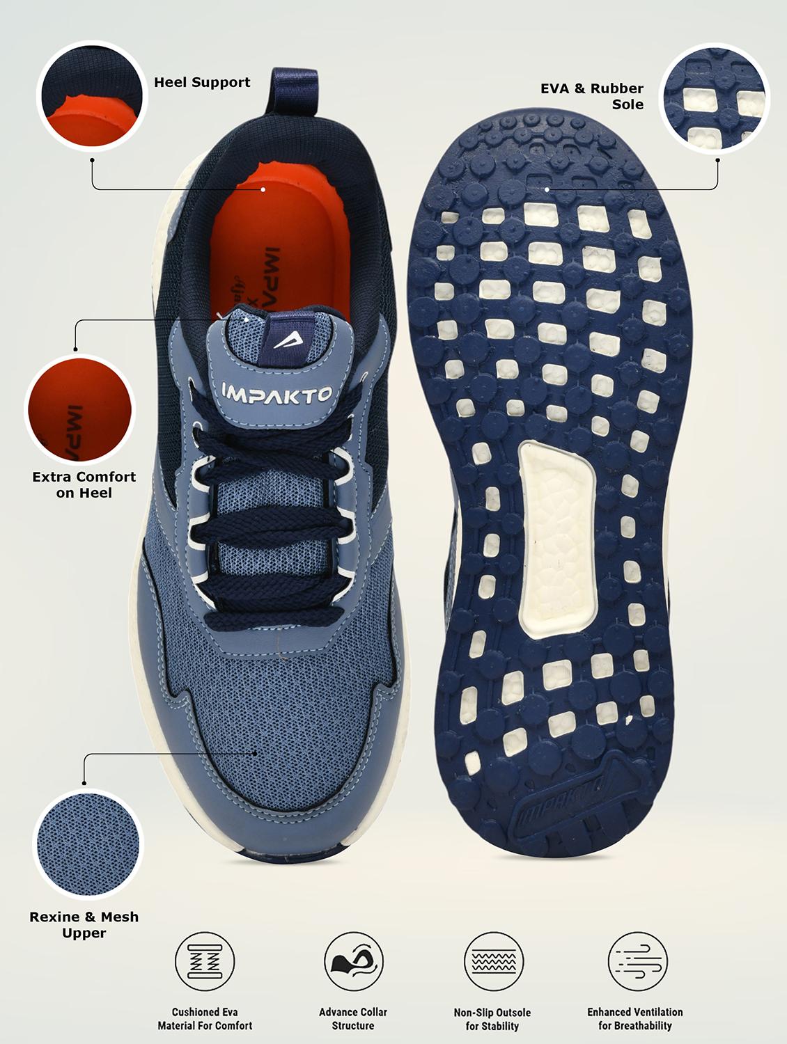 men blue lace up sport shoe - 22016335 - Standard Image - 5