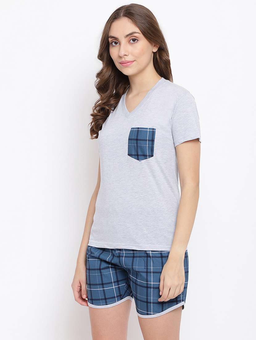 women printed nightwear shorts set - 22016378 -  Standard Image - 3