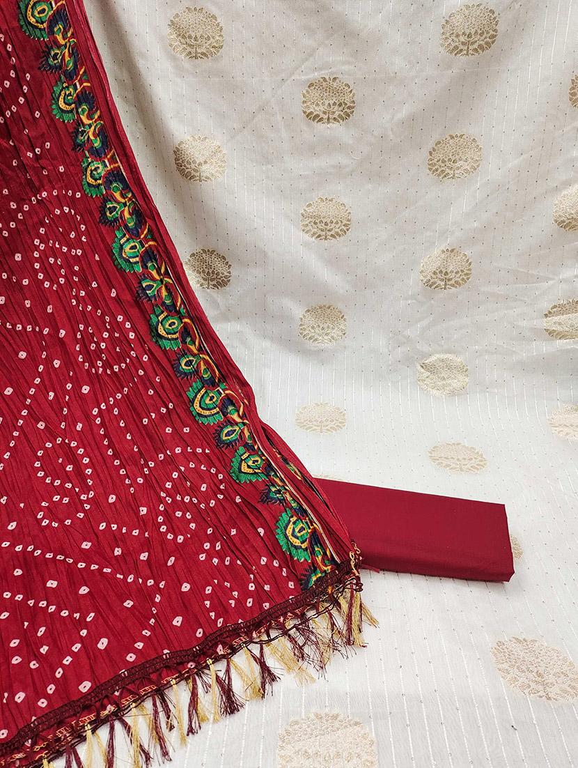 women self design zari work unstitched suit set - 22016411 - Standard Image - 3