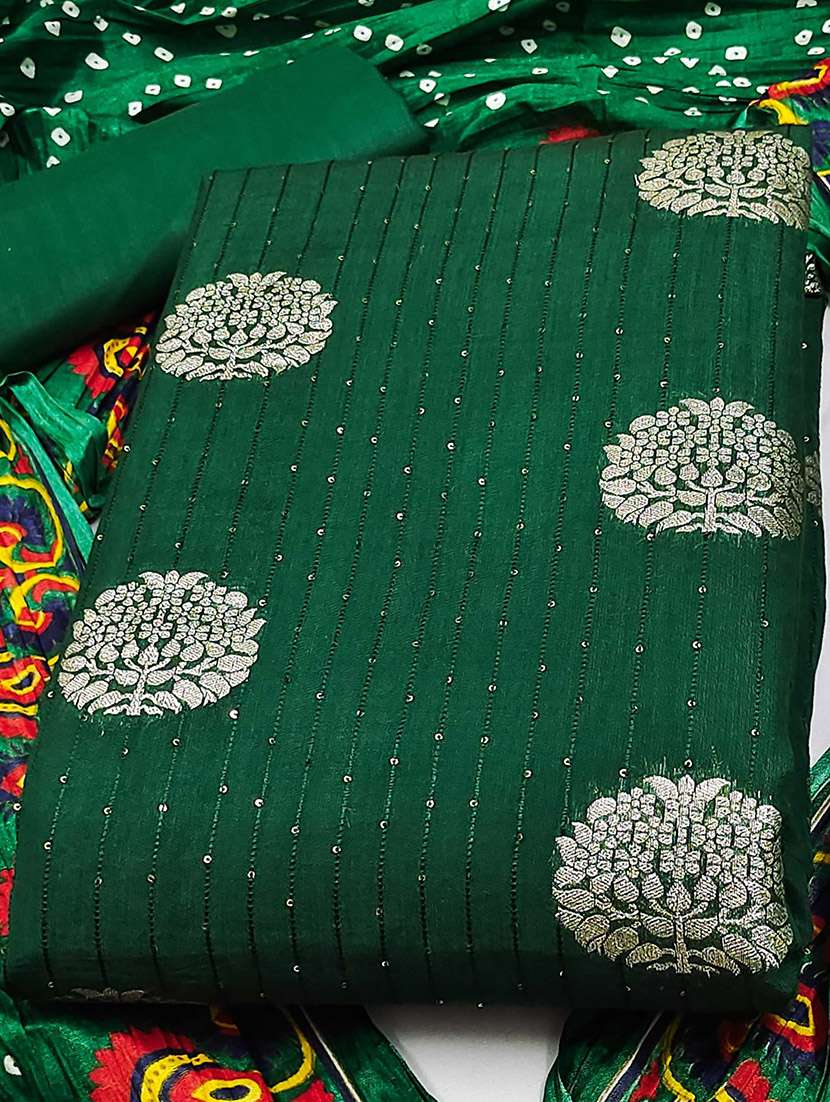 women self design zari work unstitched suit set - 22016413 -  Standard Image - 3