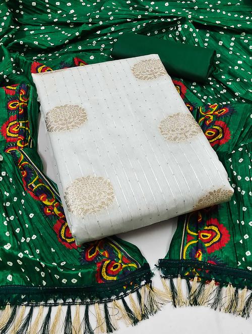 women self design zari work unstitched suit set - 22016414 - Standard Image - 0