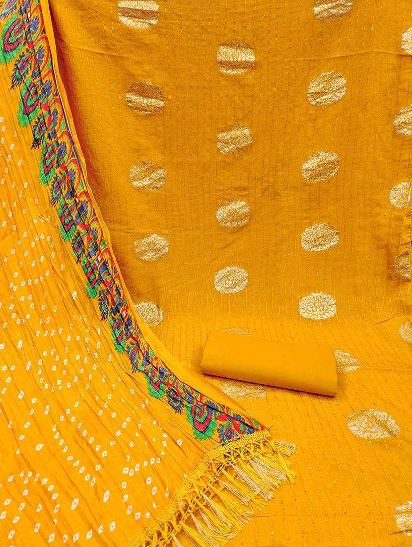 women self design zari work unstitched suit set - 22016415 -  Standard Image - 3