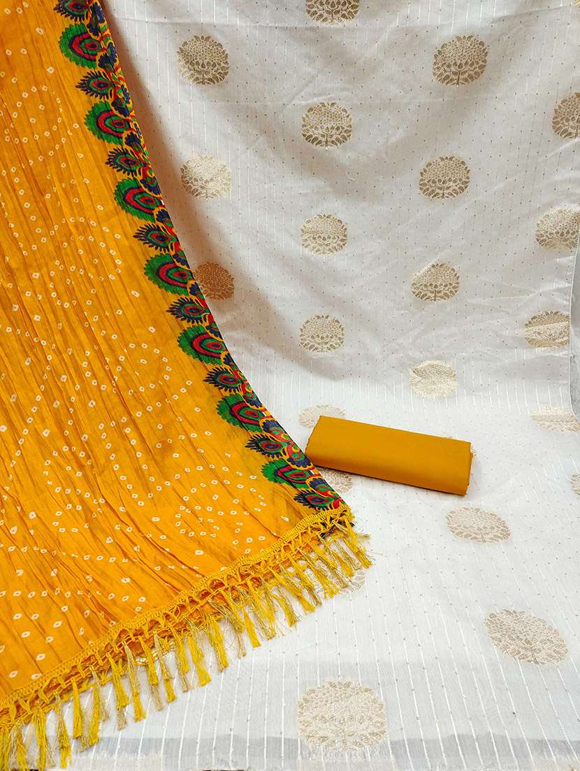 women self design zari work unstitched suit set - 22016416 -  Standard Image - 3