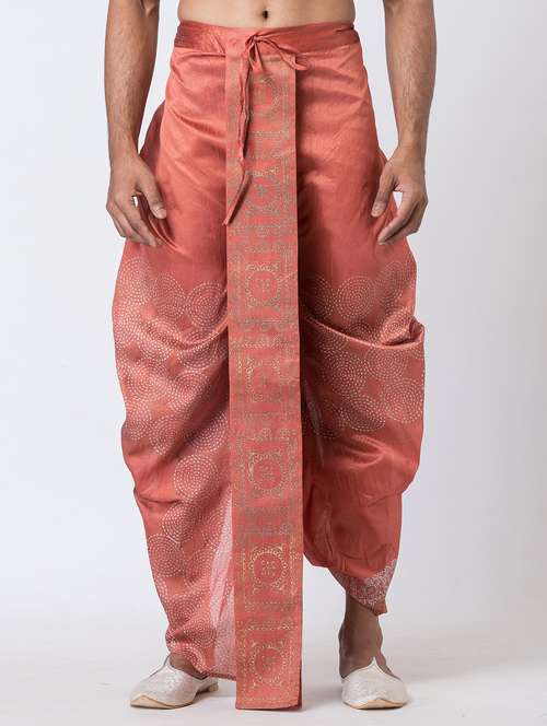 men printed mid rise draped dhoti - 22016465 -  Standard Image - 0