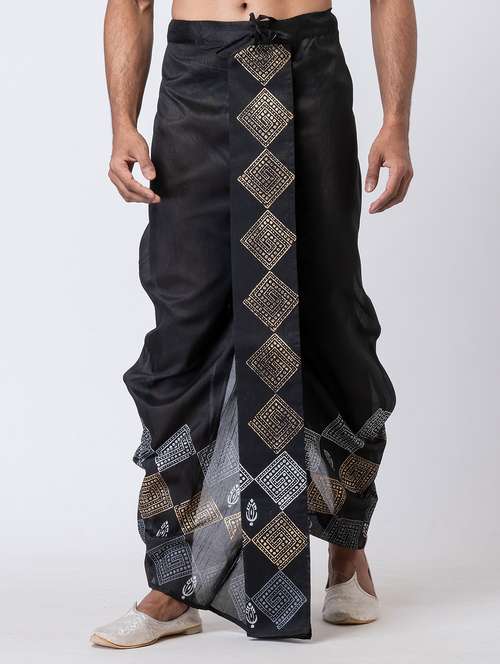 men printed mid rise draped dhoti - 22016469 -  Standard Image - 0