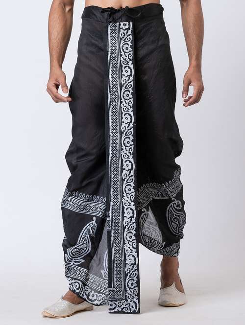 men printed mid rise draped dhoti - 22016481 -  Standard Image - 0