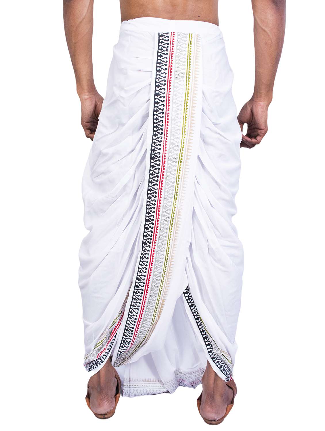 men printed mid rise draped dhoti - 22016482 -  Standard Image - 3