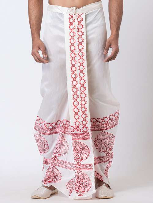 men printed mid rise draped dhoti - 22016484 -  Standard Image - 0