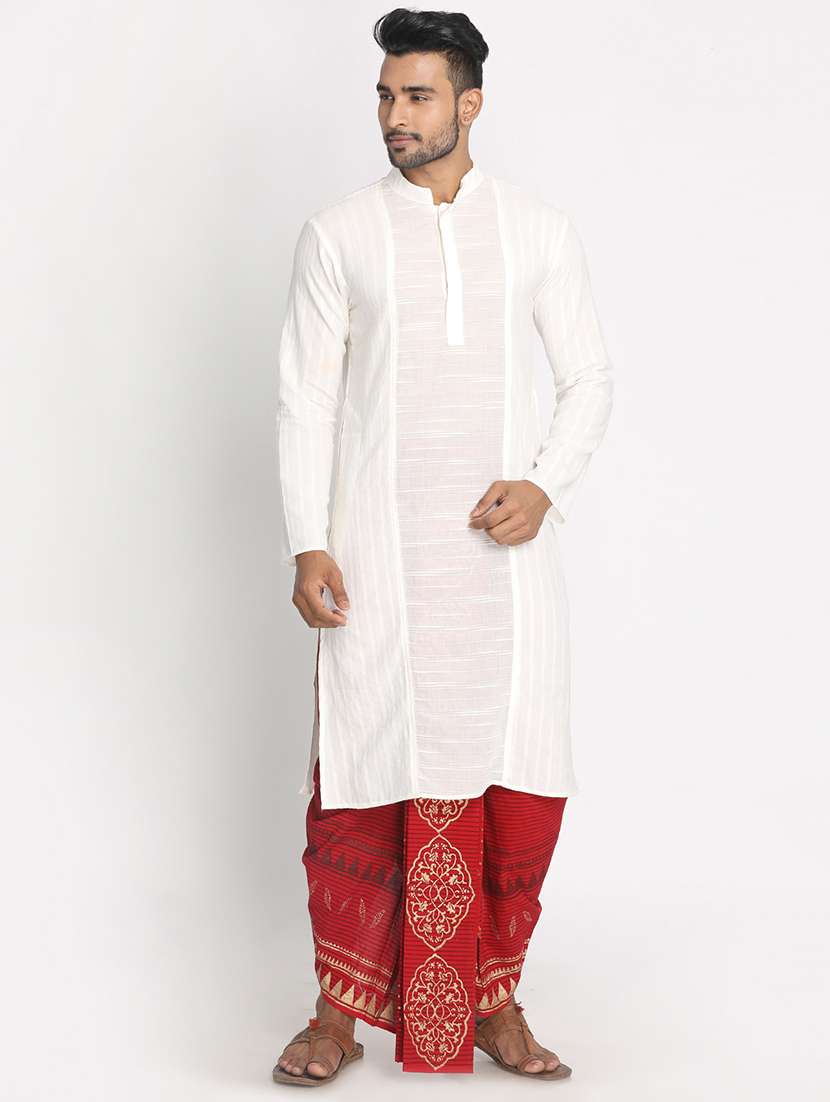men printed mid rise draped dhoti - 22016488 -  Standard Image - 3