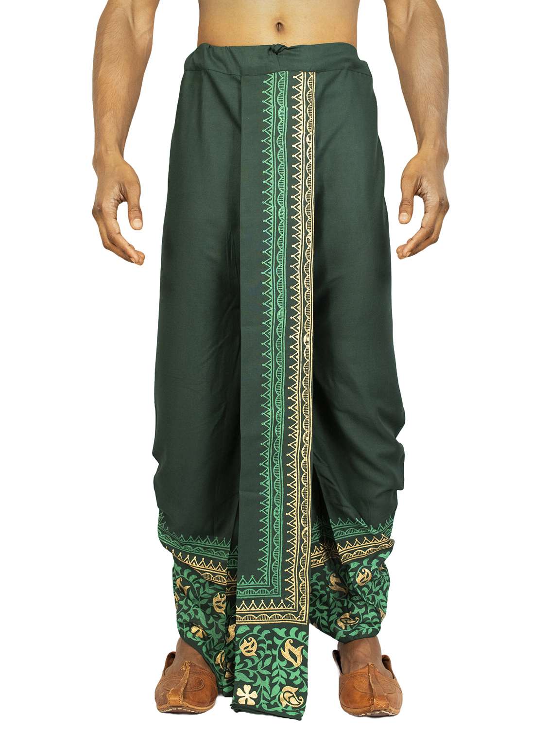 men printed mid rise draped dhoti