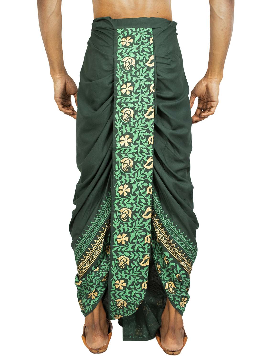 men printed mid rise draped dhoti - 22016492 -  Standard Image - 3