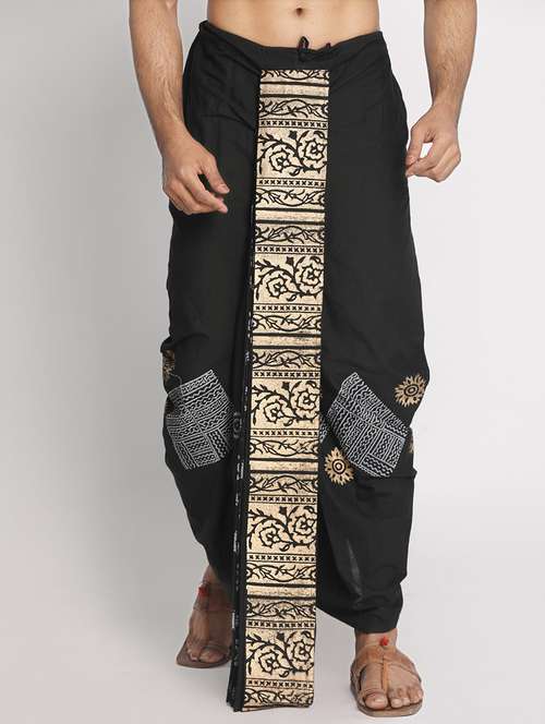 men printed mid rise draped dhoti - 22016499 -  Standard Image - 0