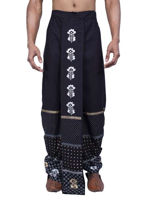 men printed mid rise draped dhoti - 22016501 -  Standard Image - 0