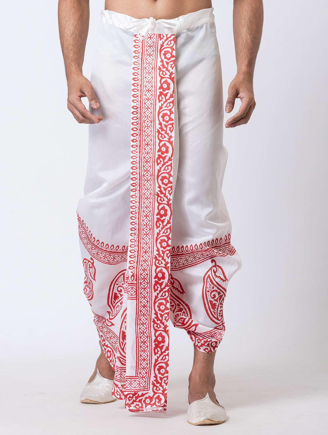 men printed mid rise draped dhoti