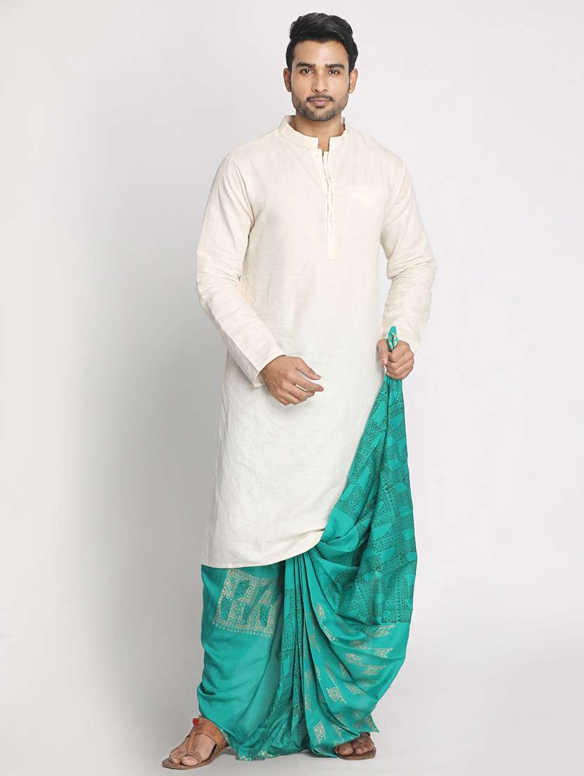 men printed mid rise draped dhoti - 22016507 -  Standard Image - 3