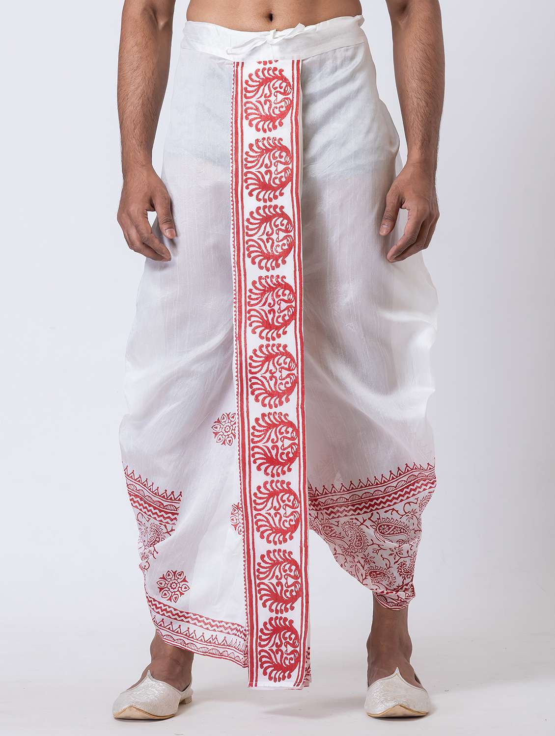 men printed mid rise draped dhoti