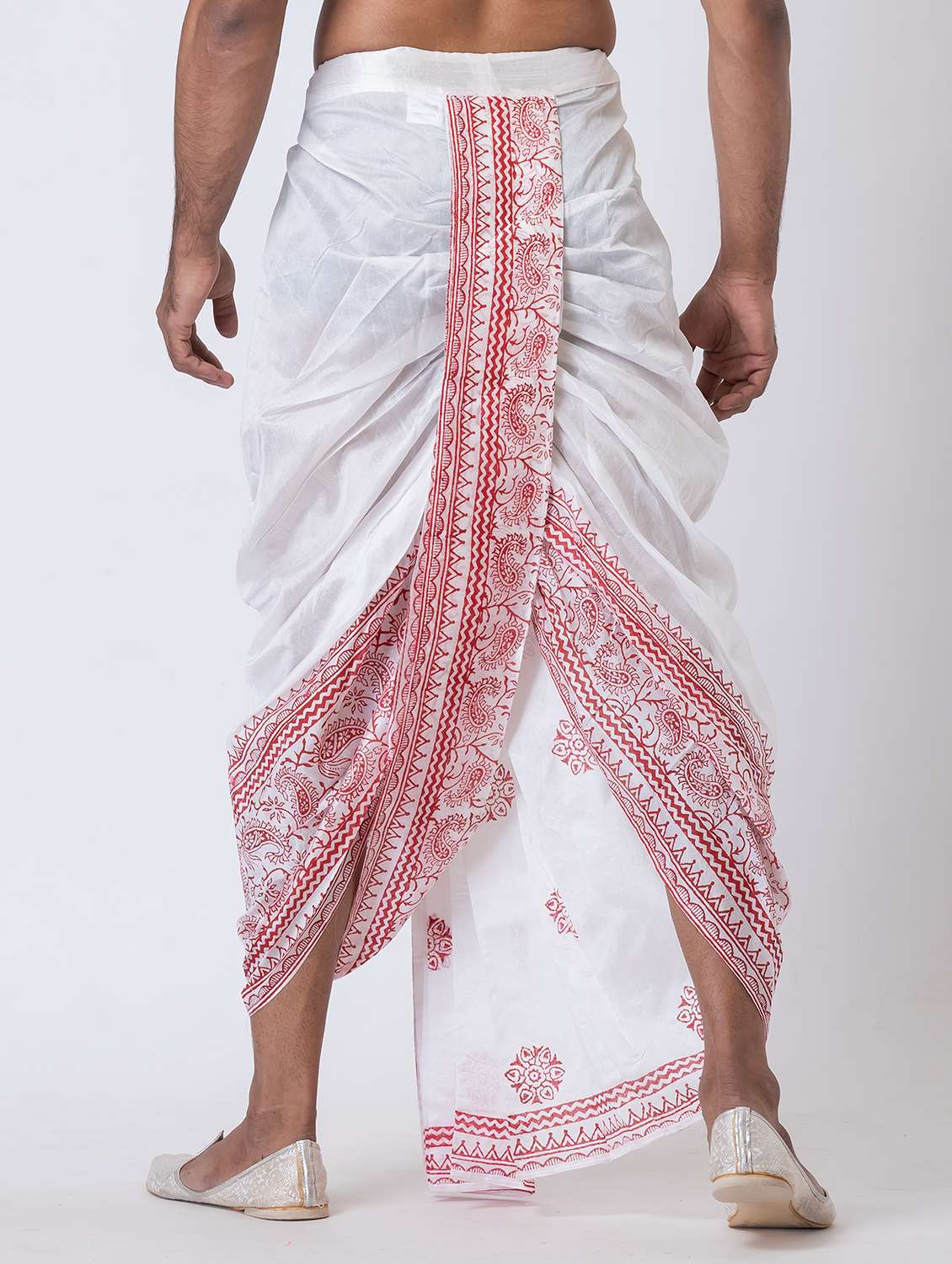 men printed mid rise draped dhoti - 22016518 -  Standard Image - 3