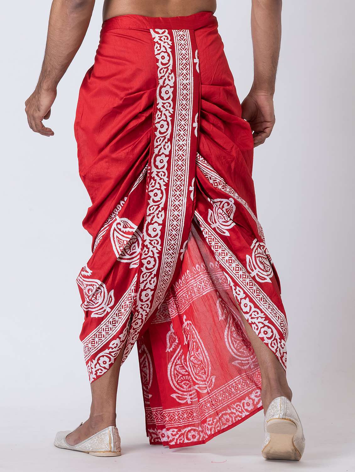 men printed mid rise draped dhoti - 22016519 -  Standard Image - 3