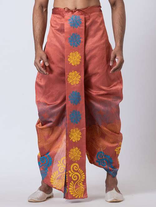 men printed mid rise draped dhoti - 22016525 -  Standard Image - 0