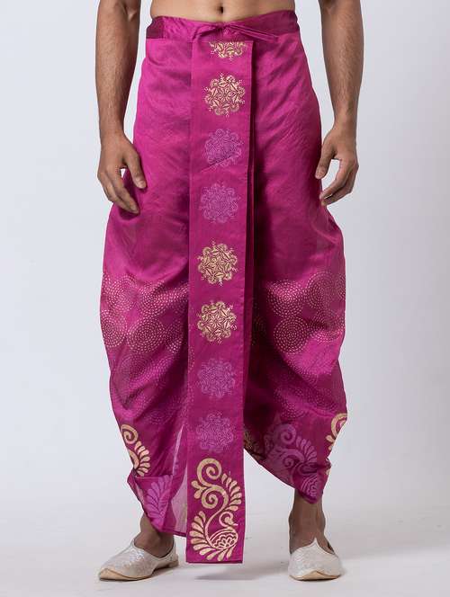 men printed mid rise draped dhoti - 22016527 -  Standard Image - 0