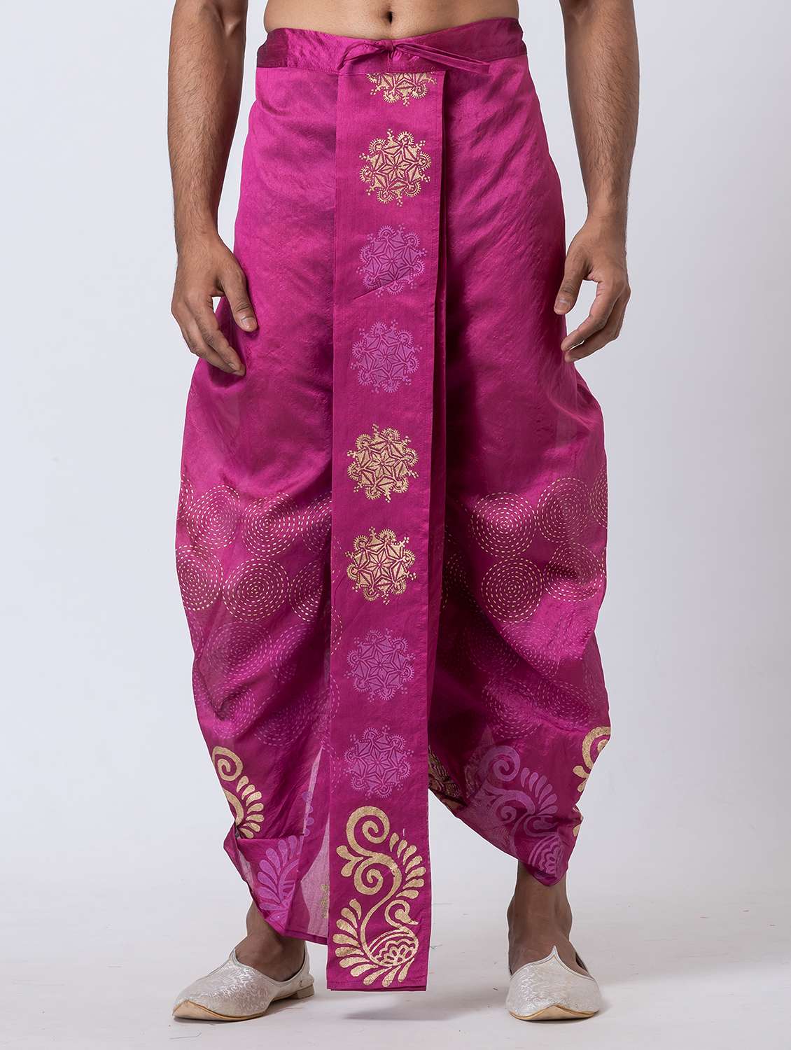men printed mid rise draped dhoti - 22016527 -  Zoom Image - 0