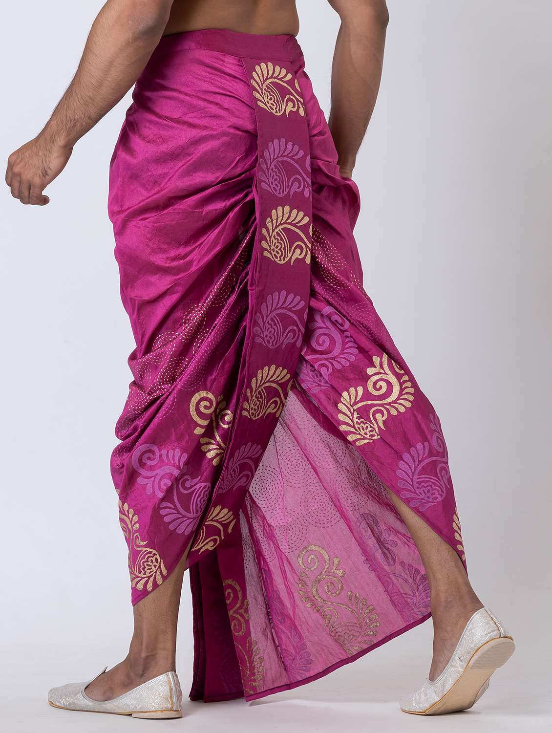 men printed mid rise draped dhoti - 22016527 -  Standard Image - 3