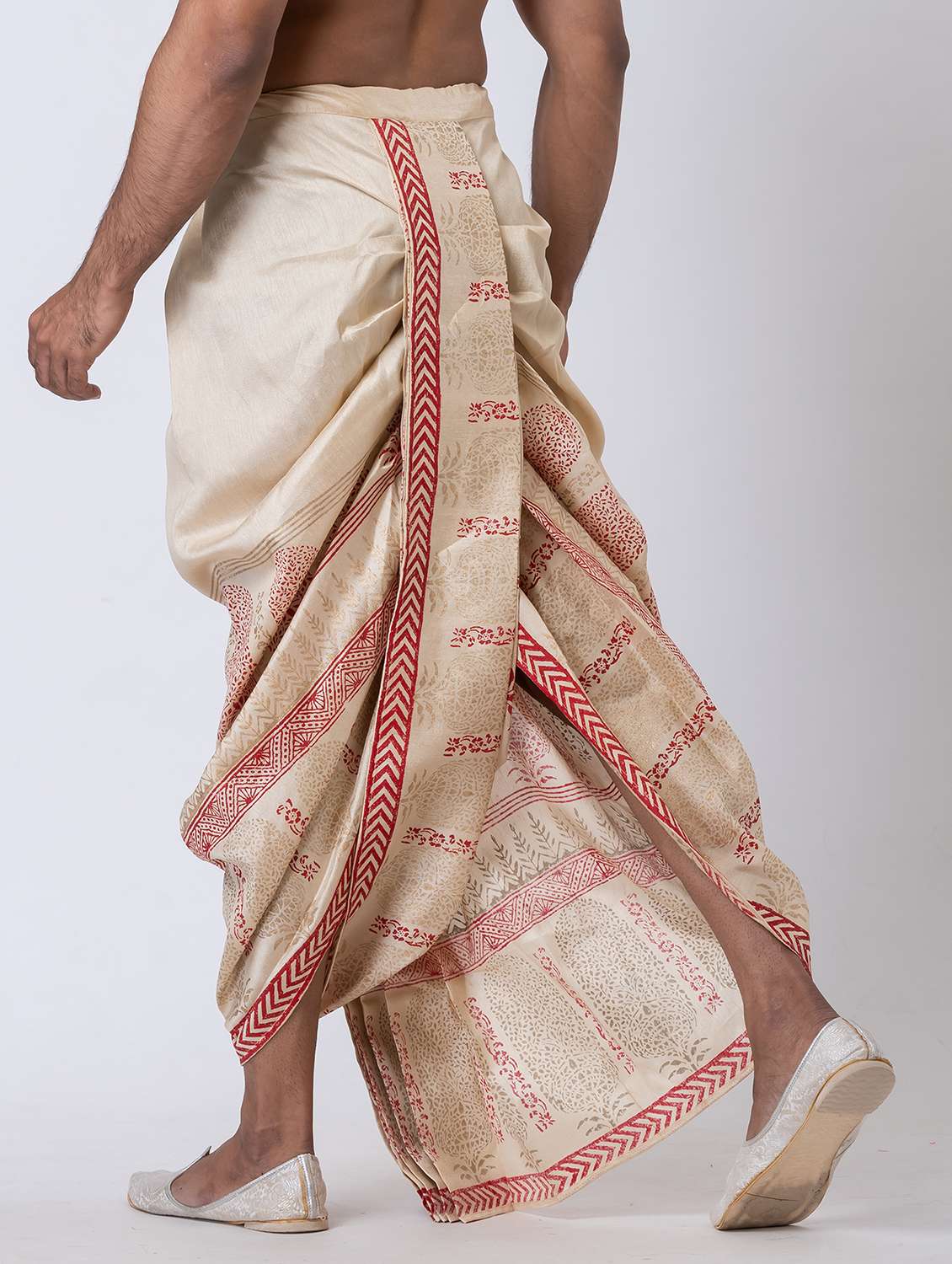 men printed mid rise draped dhoti - 22016528 -  Standard Image - 3