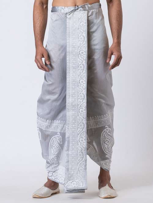men printed mid rise draped dhoti - 22016531 -  Standard Image - 0