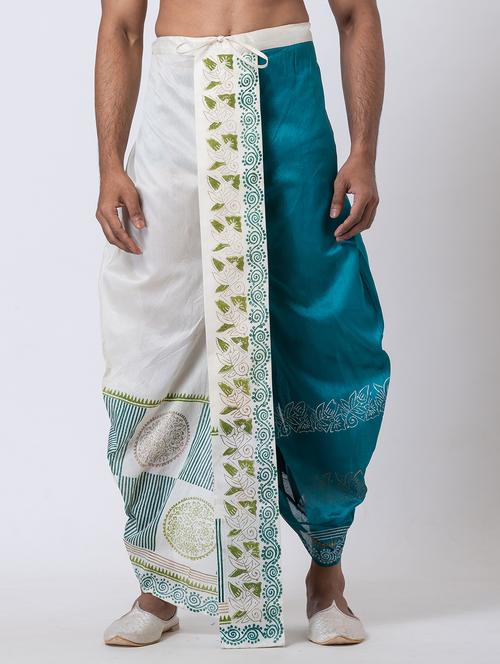 men printed mid rise draped dhoti - 22016534 -  Standard Image - 0