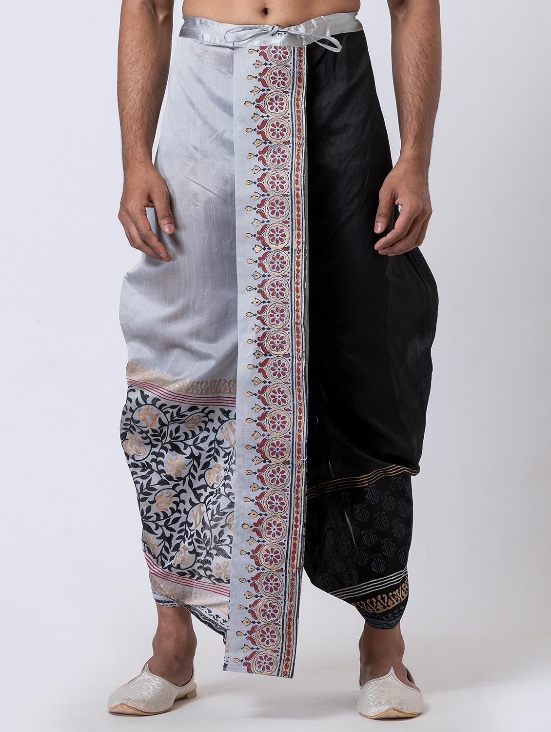 men printed mid rise draped dhoti - 22016536 - Zoom Image - 0