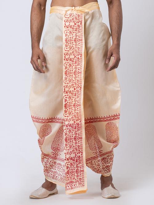 men printed mid rise draped dhoti - 22016537 - Standard Image - 0