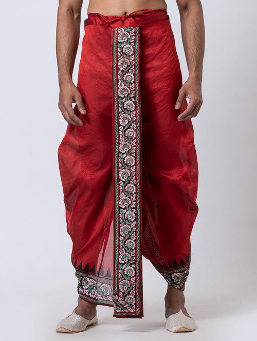 men printed mid rise draped dhoti - 22016538 - Standard Image - 0