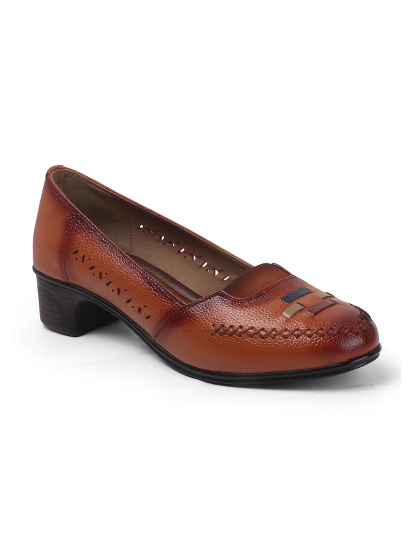 women brown slip on pump - 22016543 - Standard Image - 3